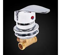 Inverseur Sortie à 1 Voie Filetage Vis Intubation Robinet Douche Robinet Laiton Froid et Chaud Mélangeur Eau Froide Chaude 50-55mm Taille Trou, Noyau Valve Céramique, Poignée Unique (Filetage Vis 3)
