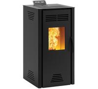 Invicta Adrano Plus 7 Poêle à granulés noir 8,2 kW 47 x 56 x 95 cm | Efficacité > 88 %, réservoir 15 kg brûleur en fonte, jusqu'à 83 m²