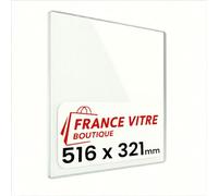 Invicta - modèle : balham - 516 x 321 x 4 mm - Vitre d’Insert pour cheminée et poêle à Bois - Verre de Rechange Haute température - jusqu'à 800°C
