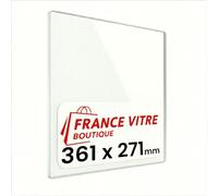 Invicta - modèle : treville - 361 x 271 x 4 mm - Vitre d’Insert pour cheminée et poêle à Bois - Verre de Rechange Haute température - jusqu'à 800°C