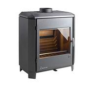 Invicta Poêle à bois en Fonte Carolo Noir - 8 kW - Surface de Chauffe 40 à 100 m² - Flamme Verte 7 étoiles