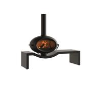 Invicta poêle à bois fonte 7kw anthracite