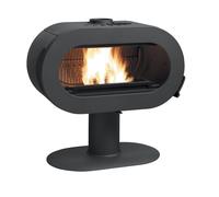Invicta Poêle à bois fonte Fifty Plus sur pied anthracite flamme verte (55 à 120m²) - 10kw