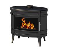 Invicta Poêle à bois fonte Mandor anthracite flamme verte (65 à 145m²) - 12kw