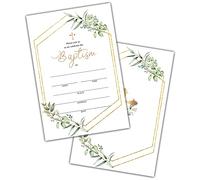 Invitations de baptême avec enveloppes - 25 cartes d'invitation avec 25 enveloppes - Pour baptême, dédication de bébé, célébration religieuse (A03)