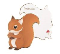 Invitations Écureuil pour Anniversaire x 8