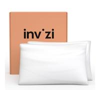 Invizi Lot de 2 taies d'oreiller imperméables anti-liquides au toucher microfibre douce, fermeture éclair, sans latex et douces pour la peau, 75 x 50 cm