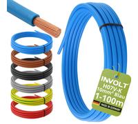 INVOLT H07V-K 3m 10mm² bleu câble souple PVC au mètre, Fabriqué en Allemagne