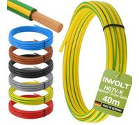 INVOLT H07V-K 40m 10mm² vert-jaune câble souple PVC au mètre, Fabriqué en Allemagne
