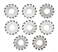 Involute Lot de 8 fraiseuses à engrenages coniques HSS pour module 1 5, outils de coupe à engrenages biseautés à 20 degrés