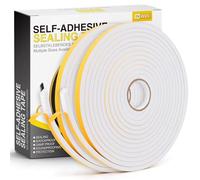 Inwee Joint Fenêtre Isolation du bruit, Joint Porte d'entrée Mousse Adhésif 10 x 6mm Bande Etancheite Autocollante Isolant Fenêtre Contre le vent, Anti-collision, isolation acoustique,Total 10M Blanc