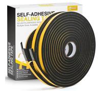 Inwee Joint Fenêtre Isolation du bruit, Joint Porte d'entrée Mousse Adhésif 10 x 6mm Bande Etancheite Autocollante Isolant Fenêtre Contre le vent, Anti-collision, isolation acoustique,Total 10M Noir