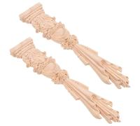 IOBIDDYS Applique décorative en bois, décalcomanie en bois sculpté pour meubles et cheminée, facile à teindre, sans bavures, lot de 2 pièces