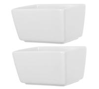 IOBIDDYS Lot de 2 Sucrier Rectangulaire en Céramique Blanche, Boîte à Thé en Céramique, Multifonctionnel, pour Tables à Café et Cuisine, Style Campagne Minimaliste