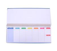 IOBIDDYS Planificateur de Bureau Agenda Hebdomadaire Non Daté Bloc-notes de Liste de Tâches en Papier Bleu, Suivi des Rendez-vous, Anti-bavure, pour Femmes