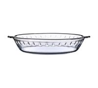 IOBIDDYS Plaque de Cuisson en Verre Transparent Ronde 30 cm résistante aux Hautes températures pour Assiette à Fruits et Micro-Ondes