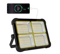 iodoo CosyEasy Projecteur LED Rechargeable 100W 10000LM, Lumière de Travail Lanterne Portable avec Panneau Solaire, 16500mAh USB Lampe Rechargeable, pour Camping, Chantier, Garage, Atelier