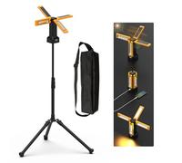 iodoo Projecteur de Chantier LED à Batterie Solaire Avec Trépied, Batterie D'une Capacité de 13200 mAh, Lampe Chantier Luminosité de 8000 Lumens, Pour Activités Extérieures, Camping en Plein Air