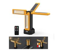 iodoo Projecteur de Chantier LED à Batterie Solaire Avec Trépied, Batterie D'une Capacité de 13200 mAh, Lampe Chantier Luminosité de 8000 Lumens (Orange sans trépied)