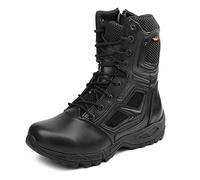 IODSON Bottes légères de tactiques militaires Randonnée，Rangers homme&femme de travail moto trekking 8", Bottines cuir Avec fermeture éclair YKK