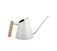Ioensy Arrosoir de Jardin Arrosoir Arrosoir Conique Arrosoir Intérieur Arrosoir Plante Corps INOX et Poignée Latérale Bois pour Prise Sûre et Arrosage Précis, Blanc Mat, 800ML-Blanc Mat