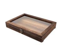 Ioensy Boîte de Présentation En Bois avec Couvercle Transparent, Coffret de Collection Vintage, Module à Bijoux, Présentoir à Fleurs Séchées, 36.5 Cm X 26 Cm X