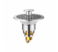 Ioensy Bouchon de Bonde de Lavabo Bouchon d'Évier Bouchon de Bouchon de Lavabo avec Panier de Filtration pour Retenir Cheveux et Bijoux Laiton Massif et, Argent