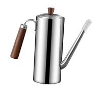 Ioensy Bouteille Huile en Acier Inoxydable Distributeur d'Huile d'olive pour Cuisine Cruche avec Bec Verseur Anti-Fuite et Poignée Ergonomique Couvercle, Manche en Noyer, 700ml