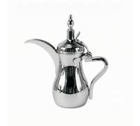 Ioensy Cafetière Chauffante Cafetière Pot Verseuse Carafe Théière en Acier Inoxydable au Profil Arrondi Finition Miroir Couvercle Sûr Adaptée aux Boissons Chaudes Bureau Caféterie, Chromé, 1000 Ml