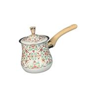 Ioensy Cafetière Turque, Chauffe-Beurre, Pot à Lait, Pot à Fondre Le Beurre et Le Chocolat, Usage Intensif, Motif Rouge, 720ml