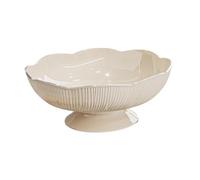 Ioensy Coupe à Fruits, Coupe sur Pied, Centre de Table Décoratif, Décoration Intérieure pour La Cuisine, Coupe Décorative pour Les Réceptions de Mariage, Blanc Crème