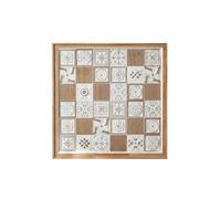 Ioensy Décoration Murale Sculptée Art Mural Plaque Mur Panneau Mur Bois Vieilli avec Reliefs Complexes pour Charme Ancien, Petit 50cm X 50cm, Style 1 - Mosaïque Florale Mixte A2717