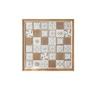 Ioensy Décoration Murale Sculptée Art Mural Plaque Mur Panneau Mur Bois Vieilli avec Reliefs Complexes pour Charme Ancien, Grand 60cm X 60cm, Style 1 - Mosaïque Florale Mixte A2716