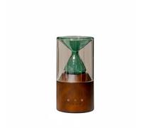 Ioensy Diffuseur d'Arômes Diffuseur d'Huiles Essentielles Vaporisateur Nébuliseur Technologie de Nébulisation Froide en Verre et Bois Faible Bruit et Grande, Vert, Base Foncée+Plug-in