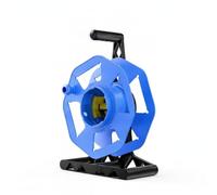 Ioensy Enrouleur de Câbles Organisateur Dévidoir Support avec Molette de Bobinage et Poignée Supérieure en Plastique Adapté au Montage Câbles Prolongateurs Jardin Camping, Bleu