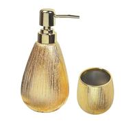 Ioensy Ensemble de 2 Accessoires de Salle de Bain : Gobelet de Rinçage élégant, Pratique, Multifonctionnel et Réutilisable avec Plateau et Distributeur de Lo