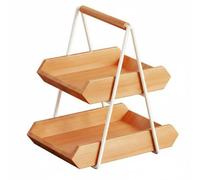 Ioensy Étagère de Rangement Cuisine à Deux Niveaux Organisateur Table Support de Comptoir Corbeille de Comptoir Design Surélevé pour , Noyer , Grand