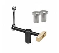Ioensy Étau de Bureau Pince d'Établi Presse de Serrage Vis de Menuiserie à Rochet Acier Inoxydable et Laiton Solides Maintien, Noir, 20mm Étau De Table + 2 Chevilles De Table, Couleur Noire