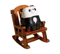Ioensy Figurine D'animal En Fauteuil à Bascule, Petite Sculpture, Statue, Mini-décoration de Bureau Créative pour Bureau, Armoire, étagère Miniature, Panda