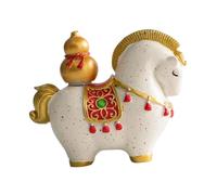 Ioensy Figurine de Cheval Décorative à Poser, Objet de Collection, Petite Sculpture Créative pour étagère Ou Bibliothèque, Style Gourde