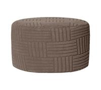 Ioensy Housse Pouf Ronde Recouvre-Pouf Extensible Protection Tabouret Tissu Polyester Élastique Adaptée à la Protection Salon Maison Salle d'Attente, Brun