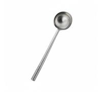 Ioensy Louche à Soupe Inox 304 Cuillère Cuisine Fond Élargi Manche en Bois et Métal Anti-brûlure Adaptée à une Utilisation Domestique Professionnelle, 10 Liang, Poignée En Acier 304