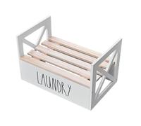 Ioensy Organisateur de Lessive Liquide, Station de Lavage de Savon à Lessive, Porte-savon Portable Professionnel En Bois Antidérapant pour La Décoration, Blanc