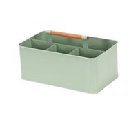 Ioensy Panier de Jardinage Boîte Organisateur Métal Compartiments Casiers avec Poignée en Bois en Fer Galvanisé Antirouille Portable pour Rangement Outils et, Vert