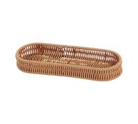 Ioensy Panier de Rangement Tressé pour Couverts, égouttoir, Panier de Rangement Multifonctionnel pour Cuillères, Organisateur Décoratif pour Plan de Travail, Ovale