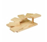 Ioensy Plateau Carré de Service Plateau Présentoir Support Planche en Bois avec Design à Étages Style Japonais pour Garnitures , Étagère D Affichage Carrée À 6 Marches