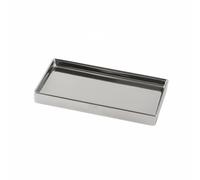 Ioensy Plateau Céramique Rectangulaire Organisateur Porcelaine Finition Lisse Bijoux Adapté pour Salle de Bains Rangement, Plateau De Rangement Moyen Plaqué Argent 28,5 × 16,3 Cm
