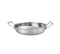 Ioensy Poêle à Frire Ronde peu Profonde Texturée Poêle à Frire En Acier Inoxydable Usteile Cuisson pr Familles, 30cm, Sans Couvercle