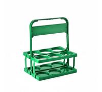 Ioensy Porte-bière Portable Organisateur Bouteille Rack Pliant Plastique Poignée Souple Fonction Rangement Adaptée pour Repas Collectif Événement, Vert, Vert, Grand 500 ML Environ