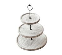 Ioensy Présentoir à Gâteaux, Desserts et Collations, Plateau Décoratif à 3 étages pour Buffet, Fruits et Autres, Idéal pour Les Fêtes et La Cuis, Vieux Blanc